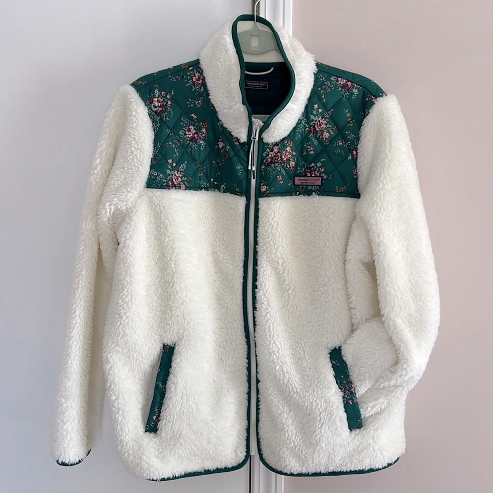 NEW Vineyard Vines size L Janet Floral full-zip jacket